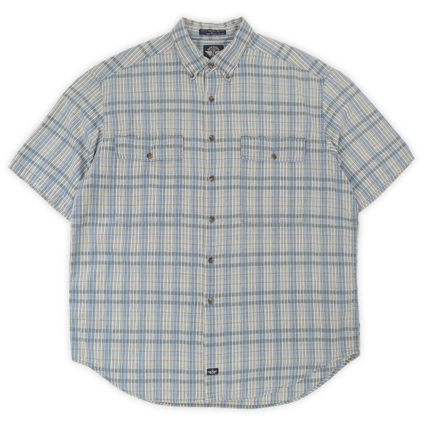 画像1: 90's DOCKERS S/S ボタンダウンシャツ "INDIGO" (1)