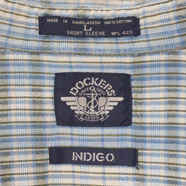 画像2: 90's DOCKERS S/S ボタンダウンシャツ "INDIGO" (2)