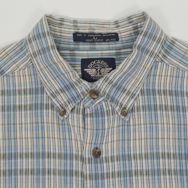 画像4: 90's DOCKERS S/S ボタンダウンシャツ "INDIGO" (4)