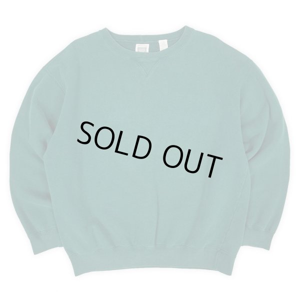 画像1: 90's OLD GAP 前V ブランクスウェット "FADE GREEN" (1)