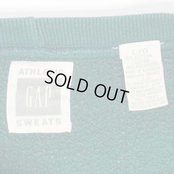 画像2: 90's OLD GAP 前V ブランクスウェット "FADE GREEN" (2)