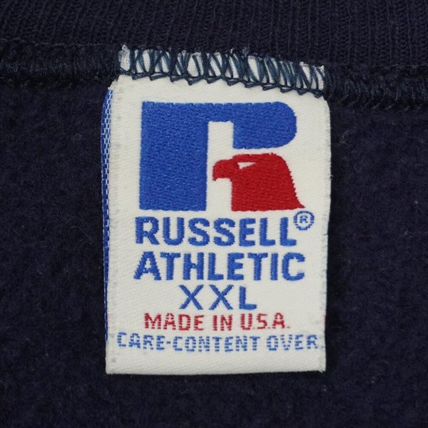 画像2: 90's RUSSELL 前V ブランクスウェット "NAVY / MADE IN USA" (2)