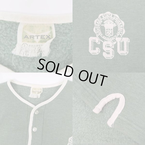 画像3: 60's ARTEX ヘンリーネック S/S スウェットシャツ “フロッキープリント” (3)