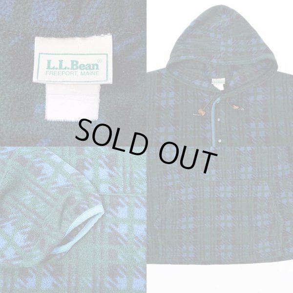 画像3: 90's L.L.Bean 総柄 フリースアノラックパーカー (3)