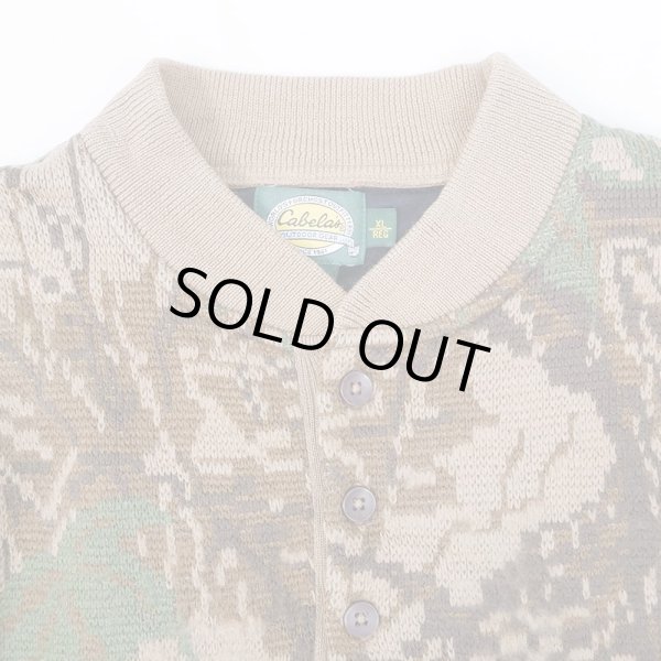 画像3: 90-00's Cabela's ヘンリーネック ウールニット (3)