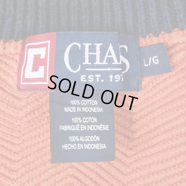 画像2: 00's CHAPS ヘリンボーン コットンニット (2)