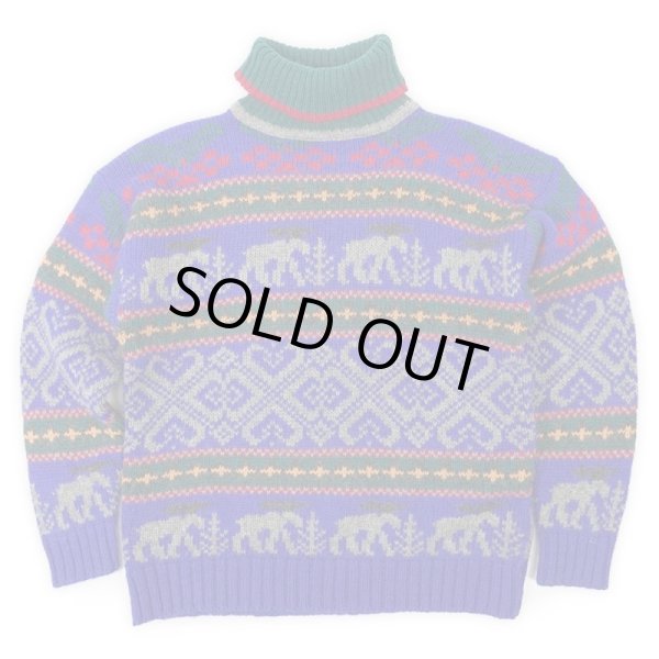 画像1: 90's Eddie Bauer タートルネック ウールニット "黒タグ" (1)