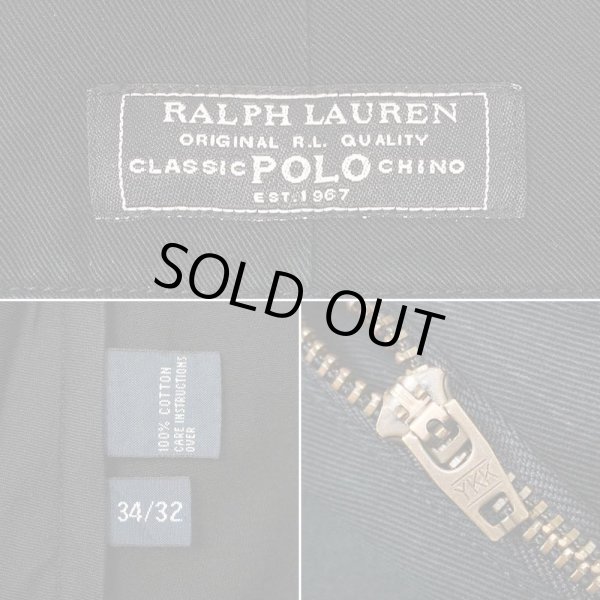 画像4: 00's Polo Ralph Lauren ノータック チノトラウザー "PROSPECT PANT / BLACK / W34 L32" (4)