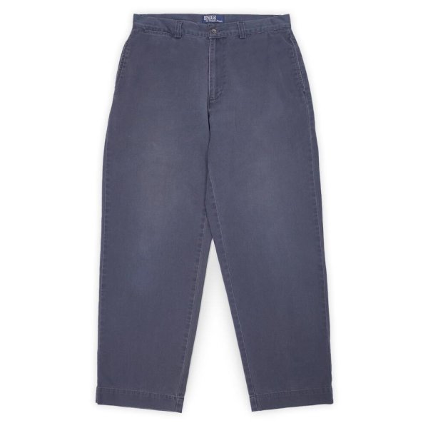 画像1: 90's Polo Ralph Lauren ノータック チノトラウザー "PHILIP PANT / W33 L30 / FADE NAVY" (1)