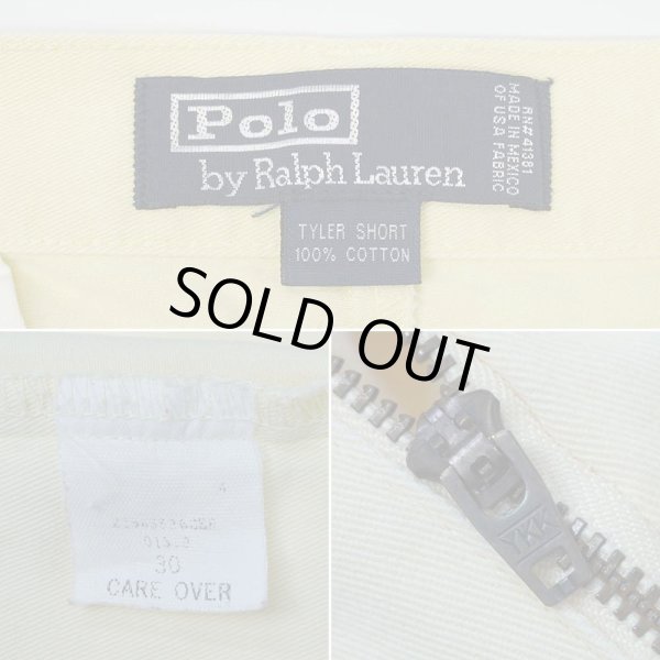 画像4: 90's Polo Ralph Lauren 2タック チノショーツ “TYLER SHORT / YELLOW" (4)