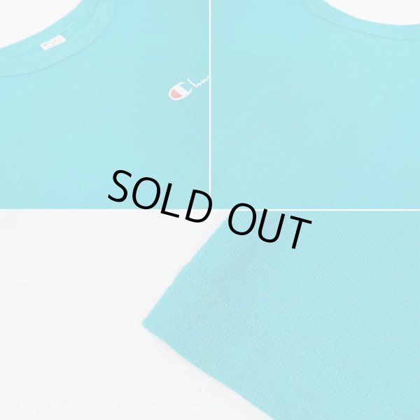 画像4: 80's Champion スクリプトロゴ Tシャツ "TURQUOISE / MADE IN USA" (4)