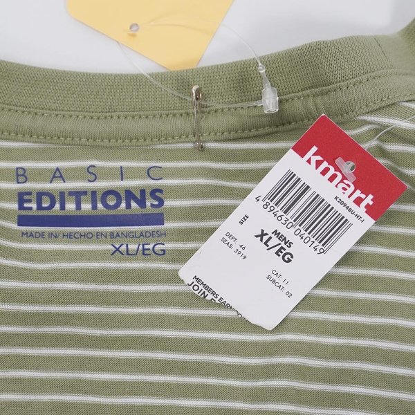画像2: 00's BASIC EDITIONS ボーダーTシャツ "OLIVE / DEADSTOCK" (2)