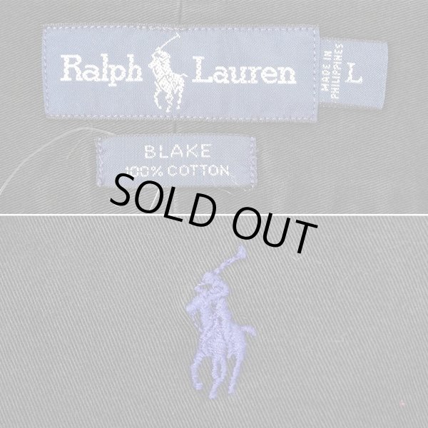 画像2: 90's Polo Ralph Lauren ボタンダウンシャツ "BLACK / BLAKE" (2)