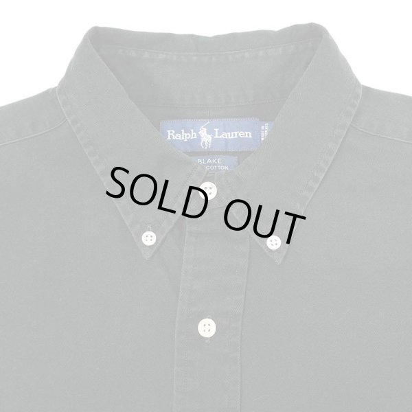 画像3: 90's Polo Ralph Lauren ボタンダウンシャツ "BLACK / BLAKE" (3)