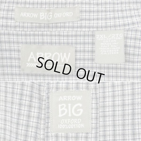 画像2: 90-00's ARROW ボタンダウンシャツ "BIG OXFORD / GRAY PLAID" (2)