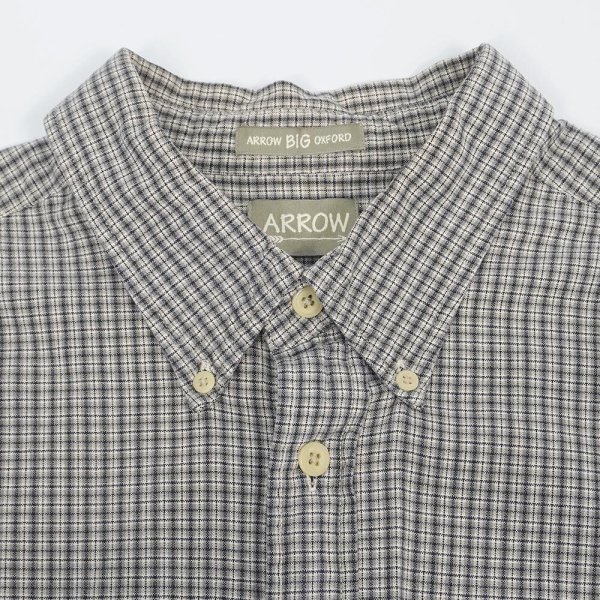 画像3: 90-00's ARROW ボタンダウンシャツ "BIG OXFORD / GRAY PLAID" (3)