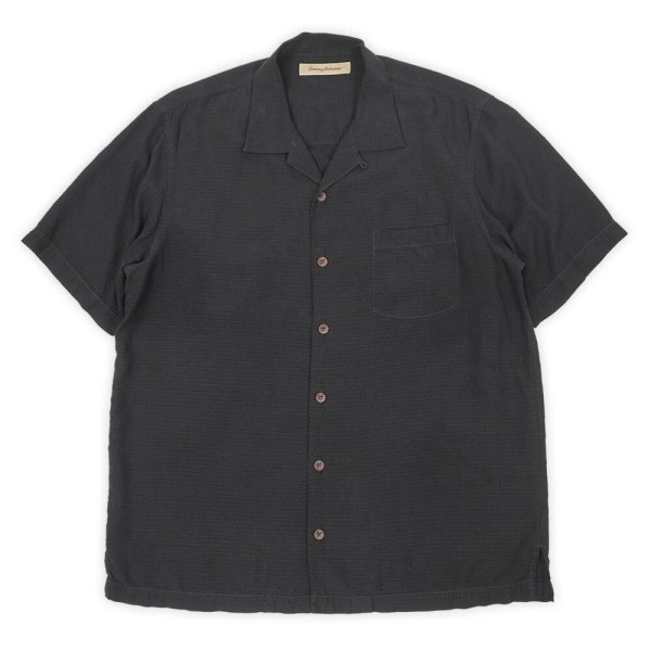 画像1: 00's Tommy Bahama S/S オープンカラーシャツ "BLACK" (1)