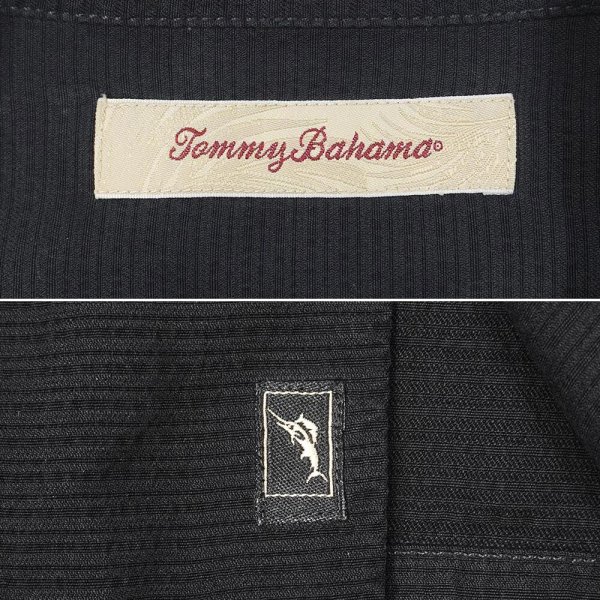 画像2: 00's Tommy Bahama S/S オープンカラーシャツ "BLACK" (2)