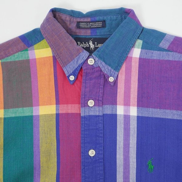 画像3: Early 90's Polo Ralph Lauren S/S ボタンダウンシャツ "MADE IN USA" (3)