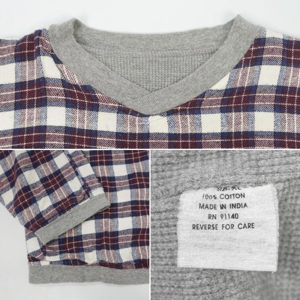 画像3: 90-00's BRITCHES サーマルライナー フランネルプルオーバー (3)