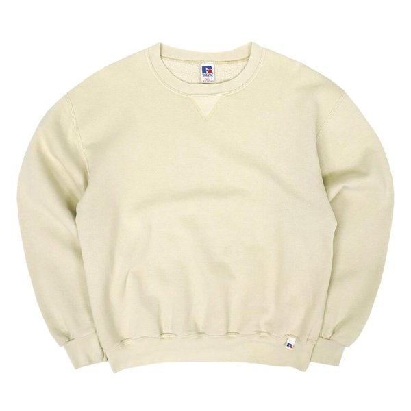 画像1: 90-00's RUSSELL 前V ブランクスウェット "LIGHT BEIGE" (1)