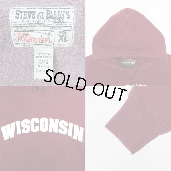 画像3: 90-00's STEVE AND BARRY'S リバースウィーブタイプ スウェットパーカー “WISCONSIN” (3)