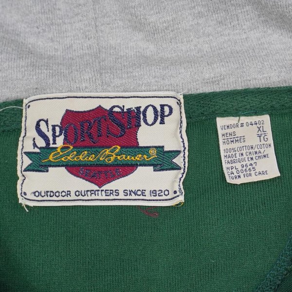 画像2: 90's Eddie Bauer カラーブロック フーディーカットソー (2)