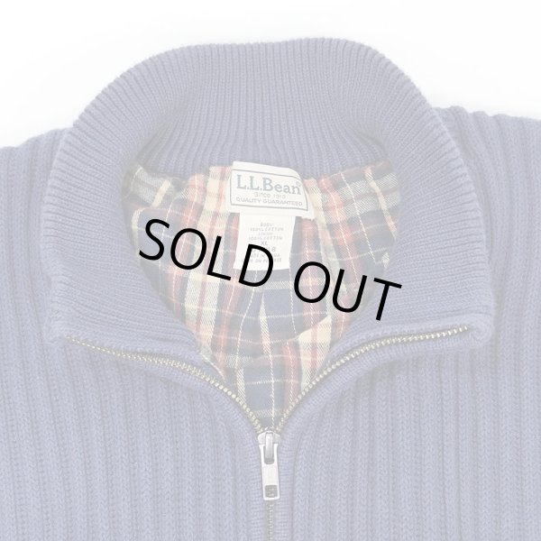 画像3: 00's L.L.Bean ネルライナー コットンドライバーズニット (3)
