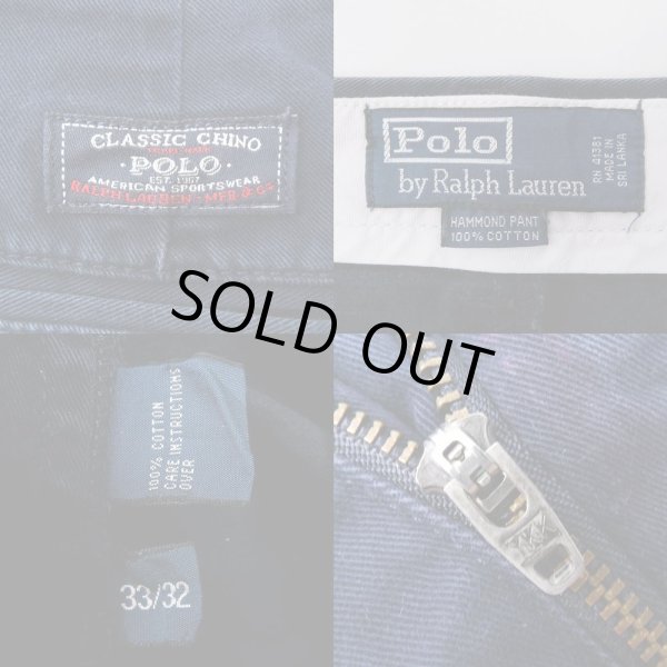 画像3: 90's Polo Ralph Lauren 2タック チノトラウザー “HAMMOND PANT / NAVY” (3)