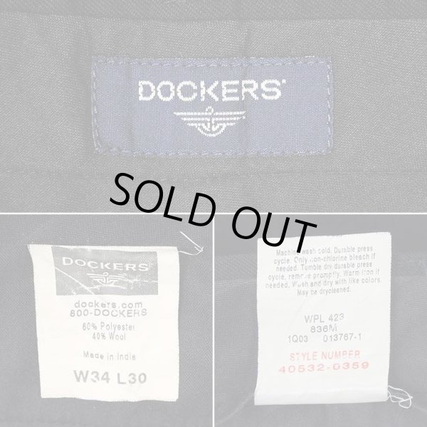 画像3: 00's DOCKERS 2タック サマーウールトラウザー "BLACK / W34 L30" (3)