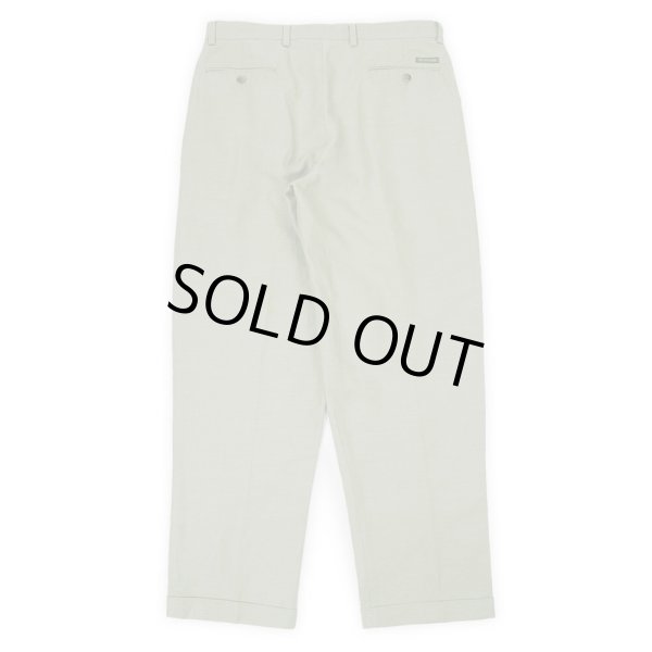 画像2: 90's DOCKERS 2タック リネントラウザー "W34 L32" (2)