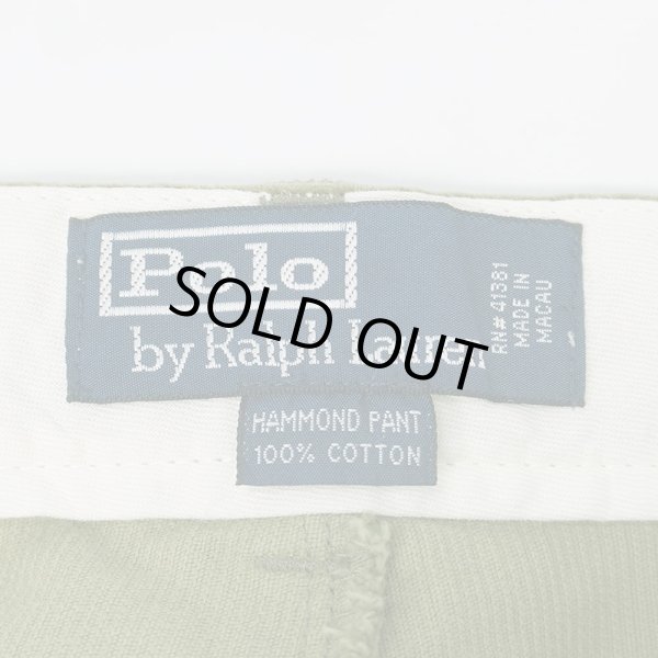 画像3: 90's Polo Ralph Lauren 2タック 細畝コーデュロイトラウザー "HAMMOND PANT / OLIVE" (3)