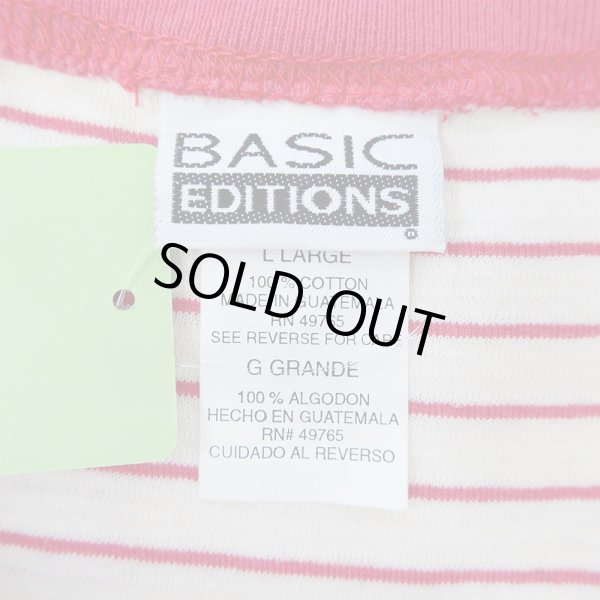 画像2: 90's BASIC EDITIONS マルチボーダー柄 ヘンリーネックTシャツ (2)