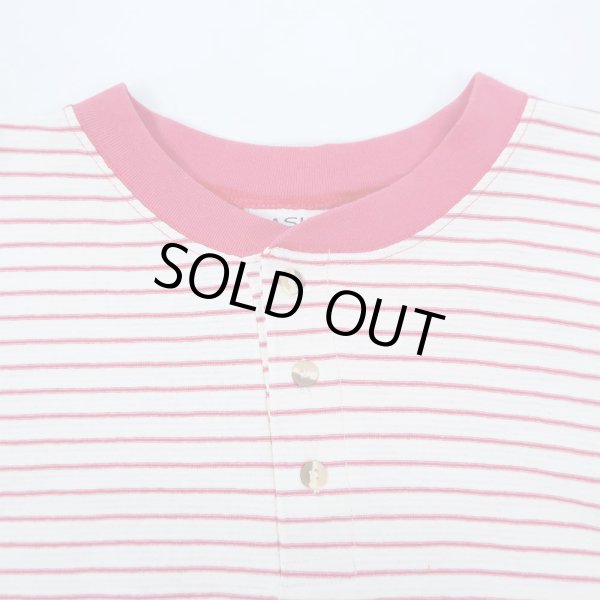 画像3: 90's BASIC EDITIONS マルチボーダー柄 ヘンリーネックTシャツ (3)