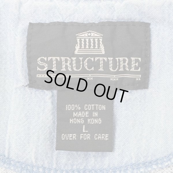 画像2: 90's STRUCTURE オンブレチェック柄 L/S ポロシャツ (2)