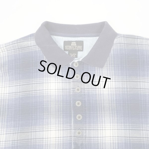 画像3: 90's STRUCTURE オンブレチェック柄 L/S ポロシャツ (3)