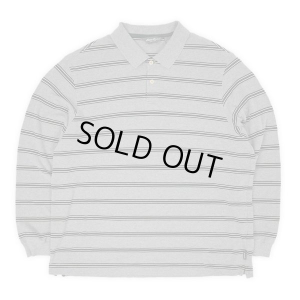 画像1: 00's Eddie Bauer マルチボーダー柄 L/S ポロシャツ (1)