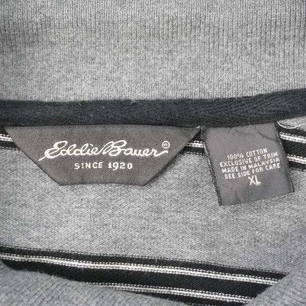 画像2: 00's Eddie Bauer マルチボーダー柄 L/S ポロシャツ (2)