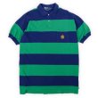 画像1: 90's Polo Ralph Lauren ボーダー柄 ポロシャツ “MADE IN USA / The Big Shirt” (1)