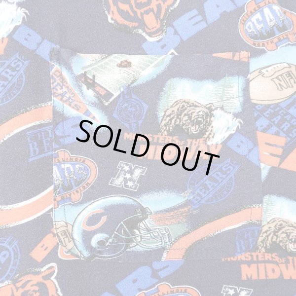 画像4: 00's NFL "CHICAGO BEARS" S/S レーヨン オープンカラーシャツ (4)