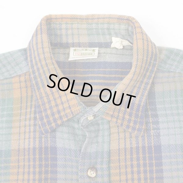 画像3: 90's FIVE BROTHER ヘビーネルシャツ "GRAY BASE" (3)