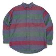 画像1: 90's Eddie Bauer マルチボーダー柄 ワークシャツ "黒タグ / MADE IN USA" (1)