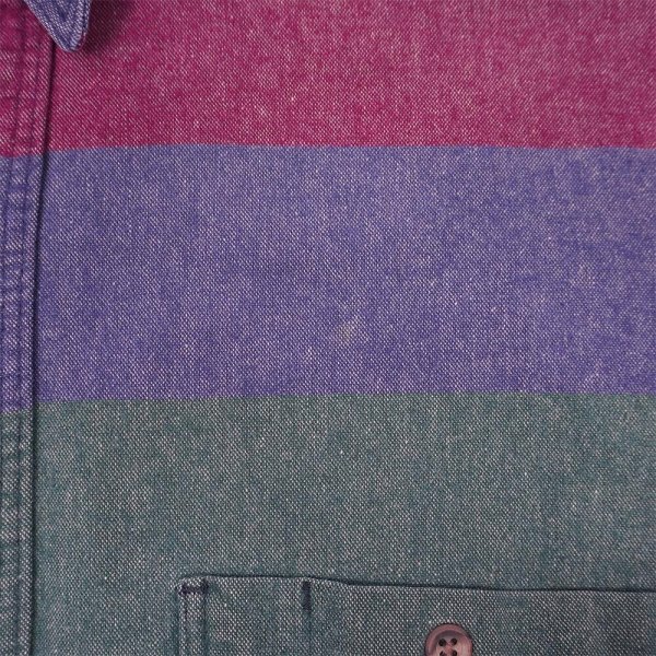 画像5: 90's Eddie Bauer マルチボーダー柄 ワークシャツ "黒タグ / MADE IN USA" (5)