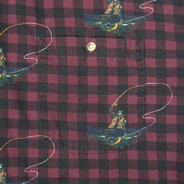 画像4: 90's North Crest 総柄 プリントネルシャツ (4)