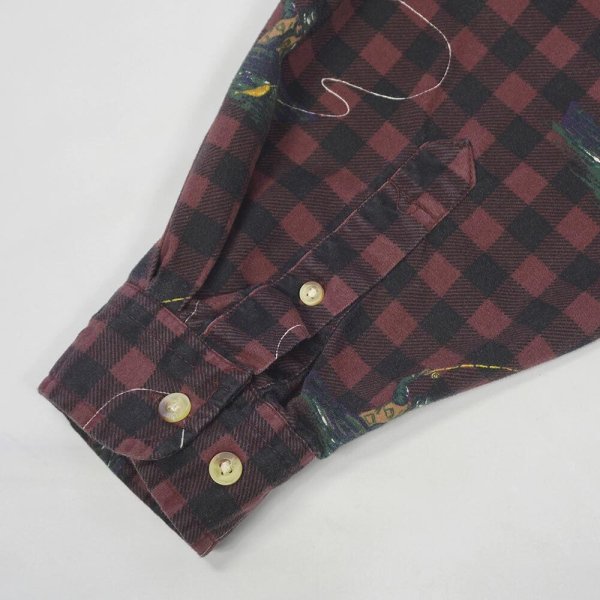 画像5: 90's North Crest 総柄 プリントネルシャツ (5)