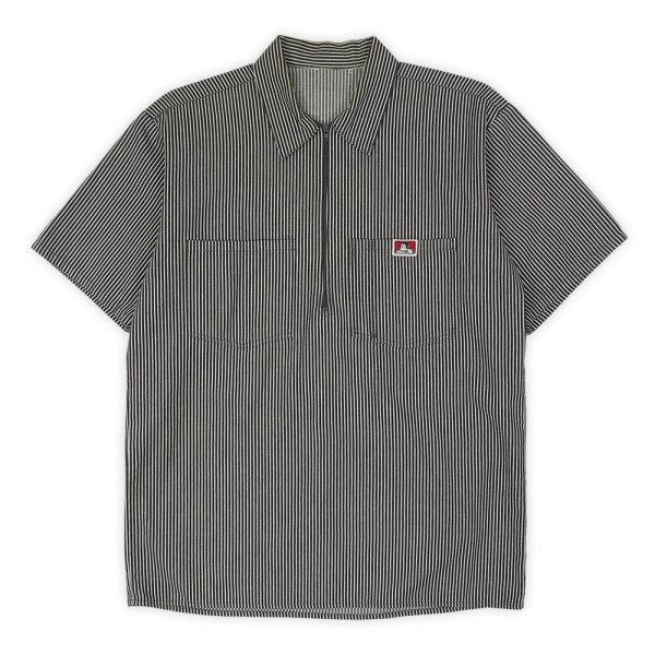 画像1: 00's BEN DAVIS S/S ハーフジップ ワークシャツ (1)