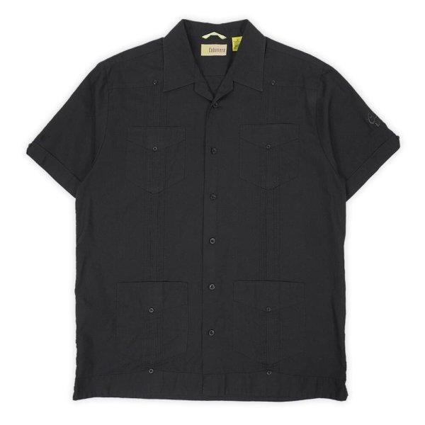 画像1: 00's CUBAVERA S/S キューバシャツ "BLACK" (1)