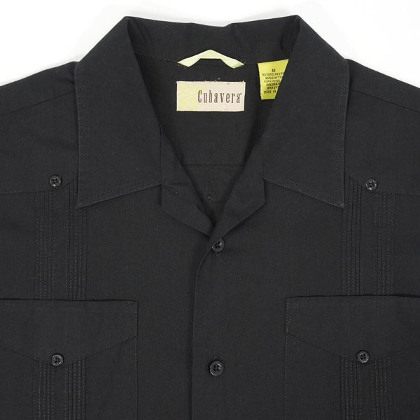 画像4: 00's CUBAVERA S/S キューバシャツ "BLACK" (4)