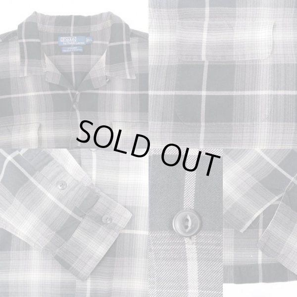 画像4: 90's Polo Ralph Lauren オンブレチェック柄 オープンカラーシャツ "STEWARD" (4)