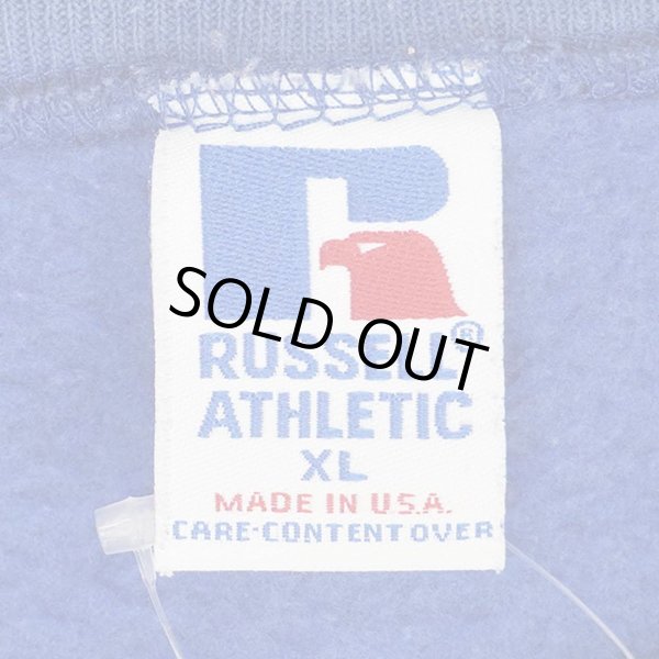 画像2: 90's RUSSELL ロゴプリント スウェット "Ford / MADE IN USA / FADE BLUE" (2)